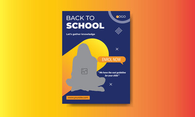 Stylish and trendy Back to school flyer template design
