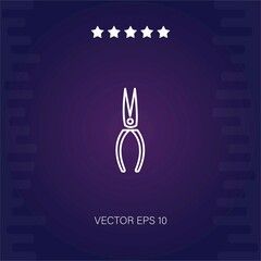 pincer thin shape with points vector icon modern illustration