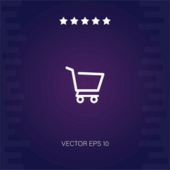 shopping cart empty side view vector icon modern illustration