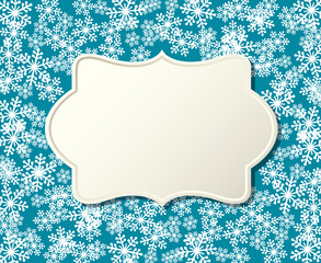 Christmas snowflakes blank frame vector illustration