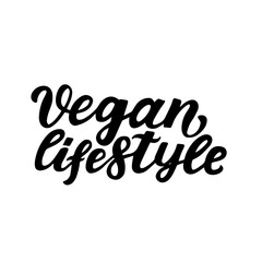 Vegan lifestyle. Motivational quote. Handwritten inspiration. Brush calligraphy. Web element for poster, t-shirt print, card, cafe, restaurants, menu, advertising