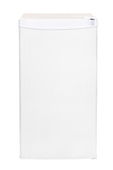 New Refrigerator Isolated on White Background. Modern Kitchen and Domestic Major Appliances.