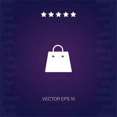 shopping bag black silhouette vector icon modern illustration
