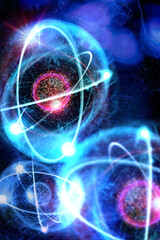Atomic Particle 3D Illustration