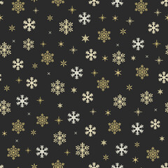 Snowflake symbol Christmas seamless pattern