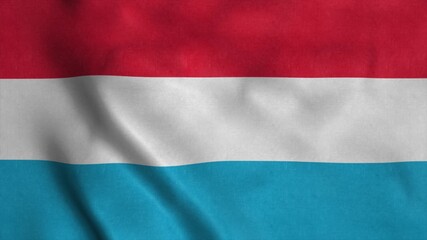 The national flag of Luxembourg is flying in the wind. 3d rendering