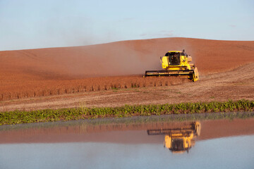 Colheita de soja na área rural de Lagoa Vermelha