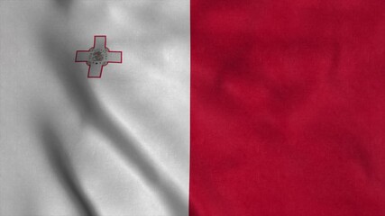 The national flag of Malta is flying in the wind. 3d rendering