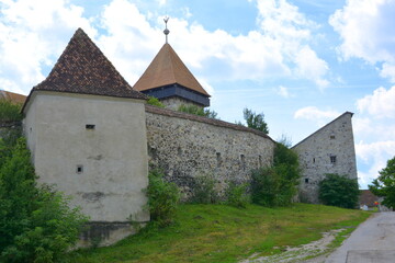 Typical rural landscape and peasant houses in Drauseni, Transylvania,Romania. The settlement was...