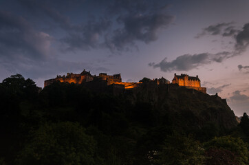 Obraz premium Edinburgh Castle at sunset, Scotland
