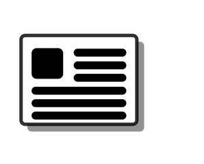 vector icon of newspaper in black color on white background