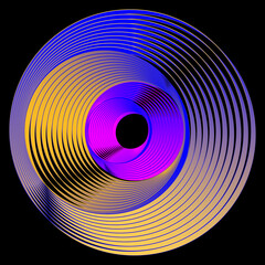 Abstract striped colored spiral