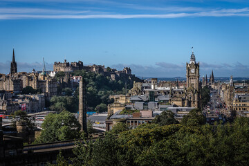 Fototapeta na wymiar Edinburgh skyline from Calton Hill, Scotland