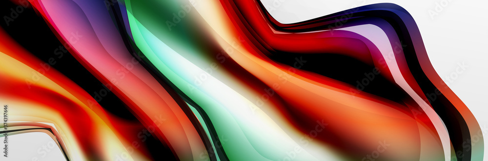 Poster vector abstract background, flowing liquid style bubble with metallic, color quicksilver chrome text