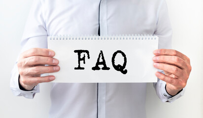 word inscription text acronym FAQ, frequently asked questions