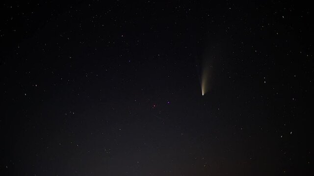 stars in space and neowise comet timelapse