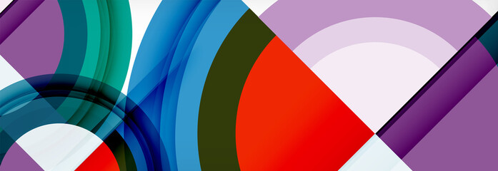 Obraz premium Round shapes, triangles and circles. Modern abstract background