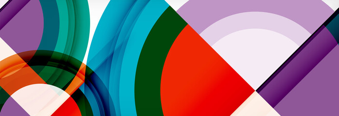 Obraz premium Round shapes, triangles and circles. Modern abstract background