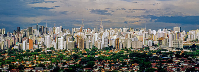Vista panorâmica da Avenida Paulista .