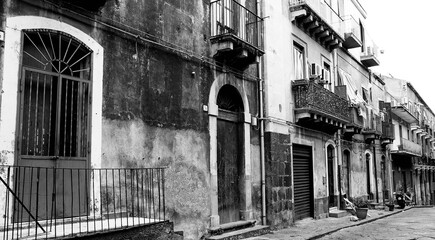 sicilian streets black and white 