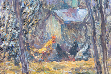 landscape, oil painting, handmade drawing