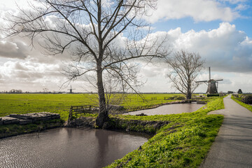 Two and a half mill in a Dutch landscape