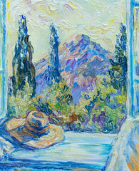 landscape, oil painting, handmade drawing