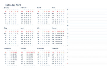 2021 Planner Calendar and Notes