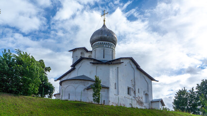 Fototapeta na wymiar Church of Peter and Paul from Bui. Pskov, Russia
