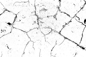 Fototapeta premium Weathered concrete wall. Rustic stone grit texture. Black stains and noise for distressed effect. Old worn vintage overlay. White paint brushed stroke. Monochrome old concrete wall background