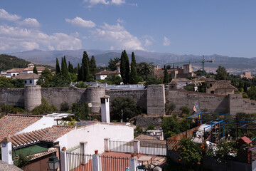 Obraz premium City of Granada, Spain. Buildings, streets, and architecture of the old beautiful spaniard place