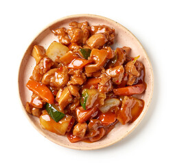 pork and vegetables in sweet and sour sauce