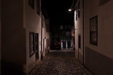 Street of Braganza, historical city of Portugal. Europe