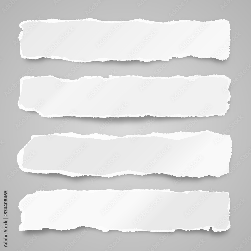 Canvas Prints ripped paper strips. realistic crumpled paper scraps with torn edges. shreds of notebook pages. vect