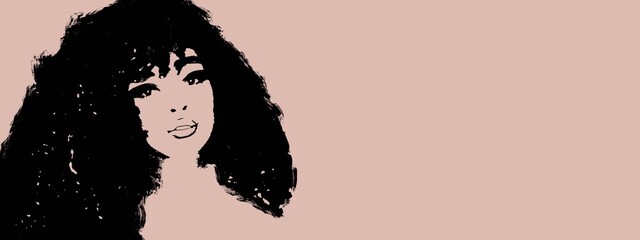 African american woman. Afro hair silhouette