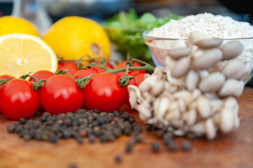 vegetables on the table