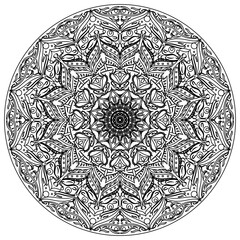Mandala art ornament, for various coloring books