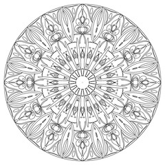 Mandala art ornament, for various coloring books