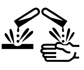 Triangular warning hazard symbol vector image