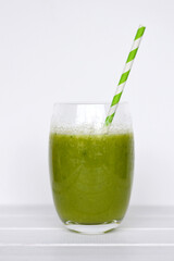 Green Smoothie with Paper Straw