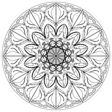 Mandala art ornament, for various coloring books