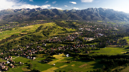Zakopane seen from Ząb with Tatra mountains in the background