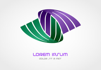 Stylish Ribbon Logo Design, Vector illustration