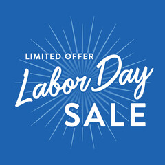 Labor Day Sale Sign, Business Sale, Retail Sale, Online Shop Discount Banner Vector Illustration Background