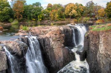 Cascading waterfalls, long exposure, Paterson Falls, New Jersey