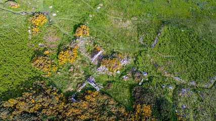 Badbea Clearance Village Caithness on cliff tops at Berridale Scotland