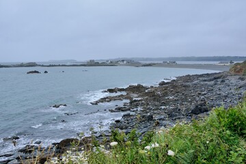 The coast of Locquemeau in Brittany. France