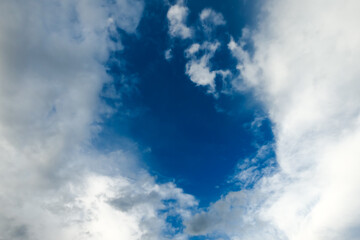 Amazing dramatic sky. Cloudy weather turning rainy. Cumulonimbus in atmosphere. 