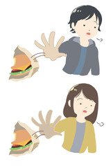 食べ物をすぐに捨てる　満腹(線無し)