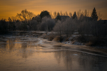 sunrise over the river